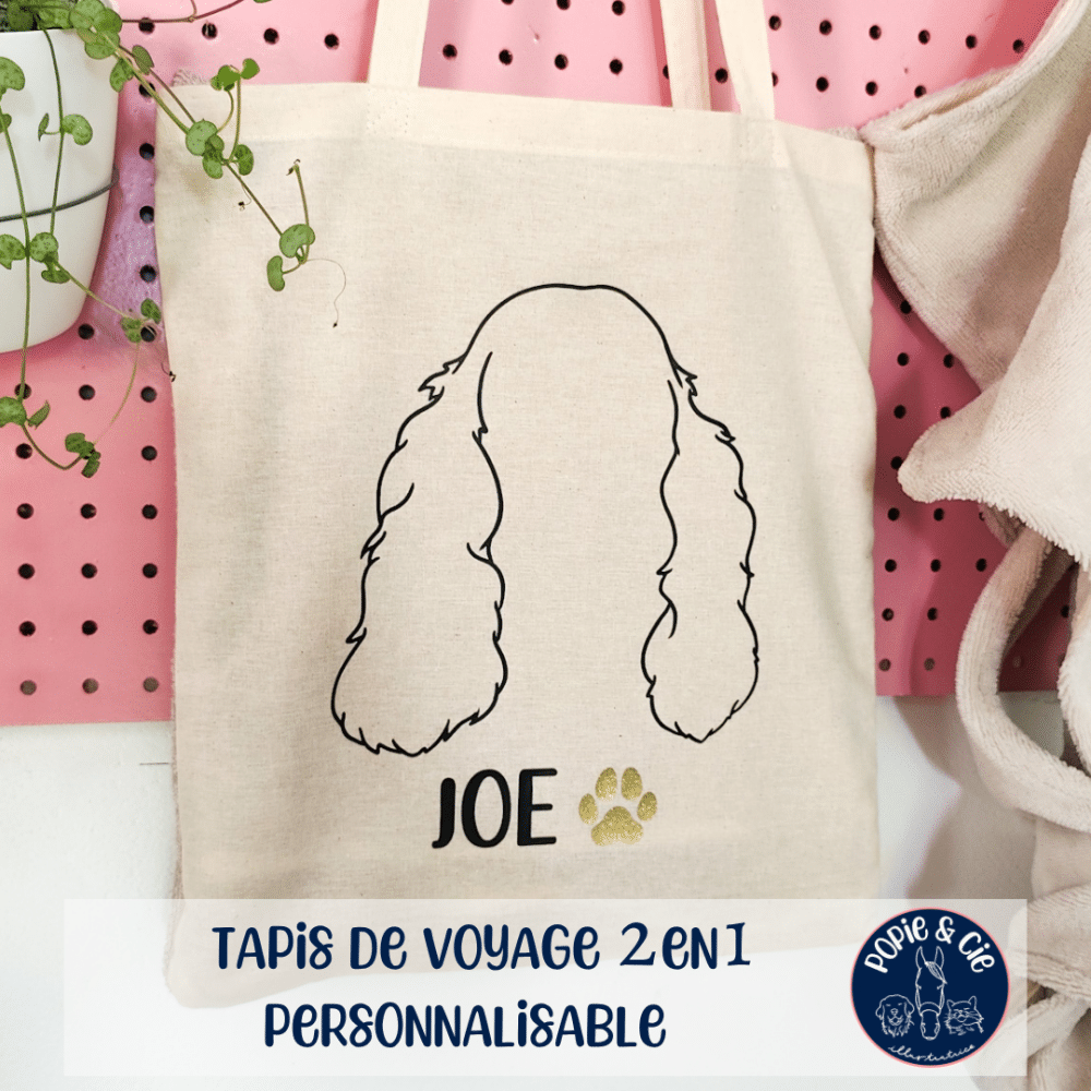 Tapis de voyage pour chien 2-en-1 personnalisé