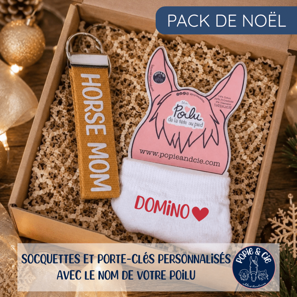 Pack socquettes et porte-clés personnalisées avec le nom de votre poilu